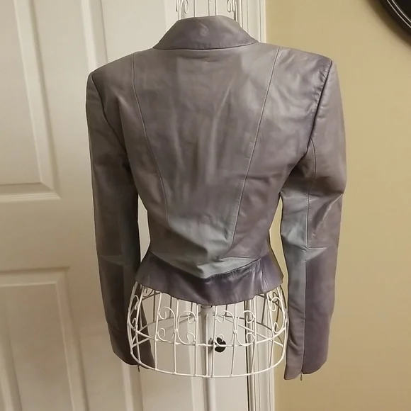 Gorgeous multicolored gray leather jacket XS - Picture 5 of 9